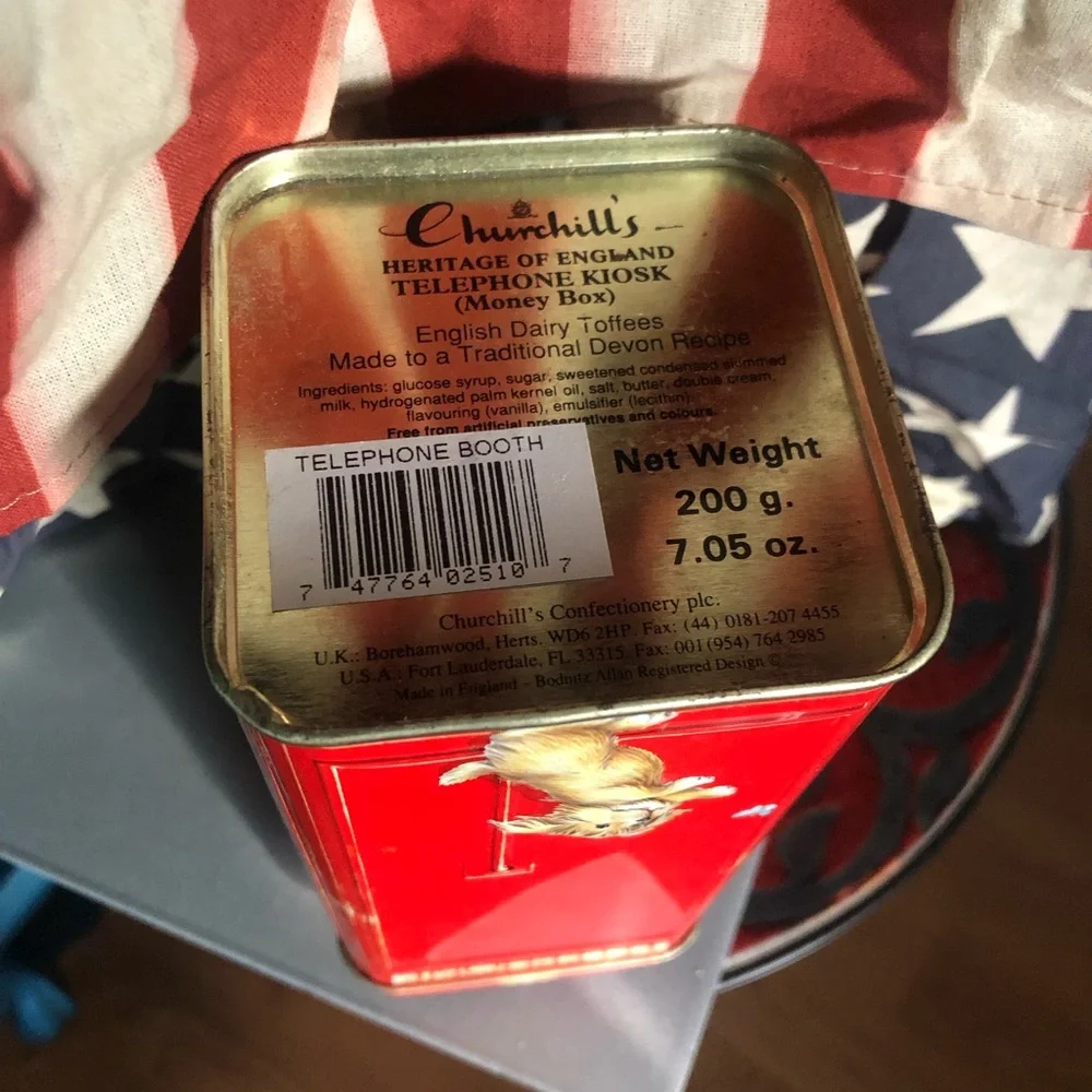 Churchill's Red English Telephone Booth Tin Bank